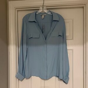 White House Black Market Sky Blue Blouse